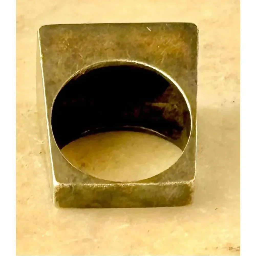 Vintage  square Sterling men’s Tiger's Eye Ring